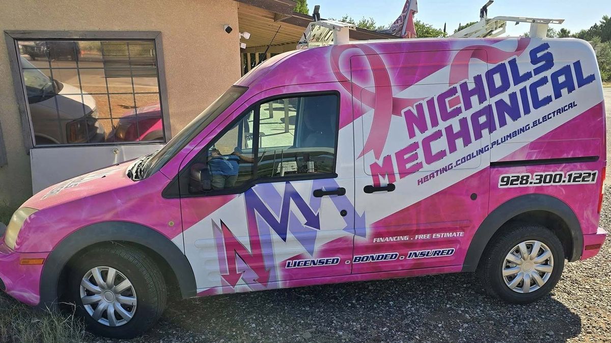 Nichols pink van for breast cancer awareness