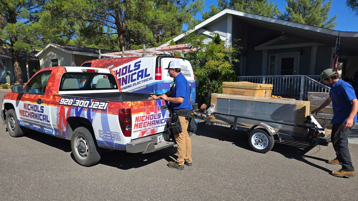 Nichols truck delivering a new HVAC system to a Cottonwood home